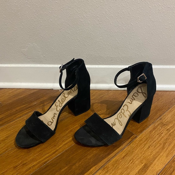 Black Suede Block Heel - Picture 3 of 7